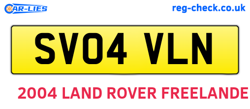 SV04VLN are the vehicle registration plates.