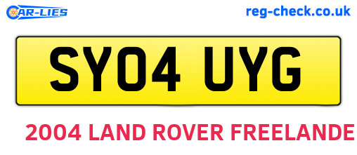 SY04UYG are the vehicle registration plates.