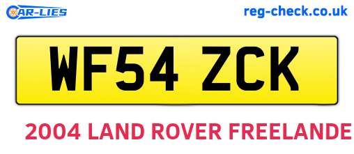 WF54ZCK are the vehicle registration plates.
