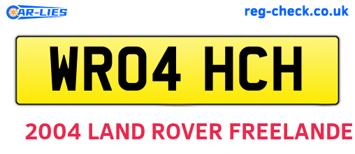 WR04HCH are the vehicle registration plates.