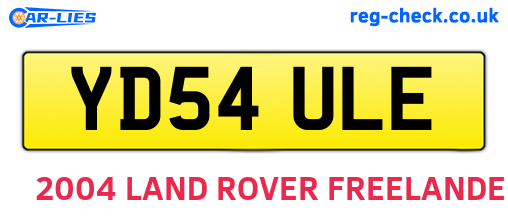 YD54ULE are the vehicle registration plates.