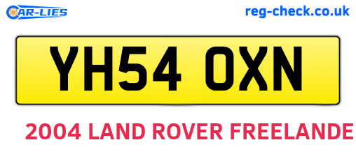 YH54OXN are the vehicle registration plates.