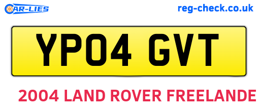 YP04GVT are the vehicle registration plates.