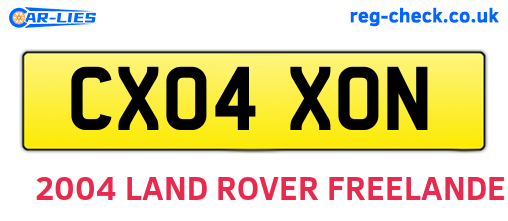 CX04XON are the vehicle registration plates.