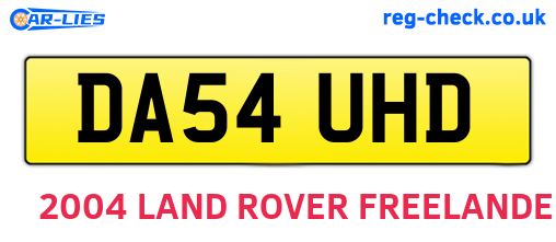 DA54UHD are the vehicle registration plates.