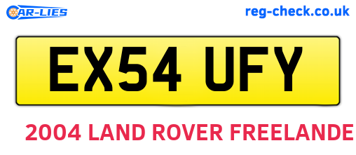 EX54UFY are the vehicle registration plates.