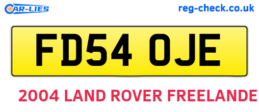 FD54OJE are the vehicle registration plates.