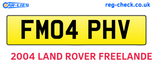 FM04PHV are the vehicle registration plates.
