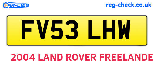 FV53LHW are the vehicle registration plates.