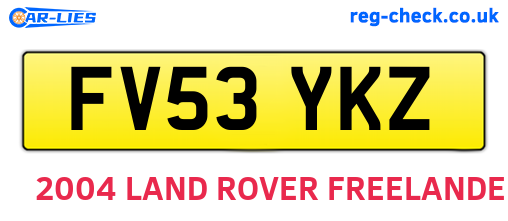 FV53YKZ are the vehicle registration plates.