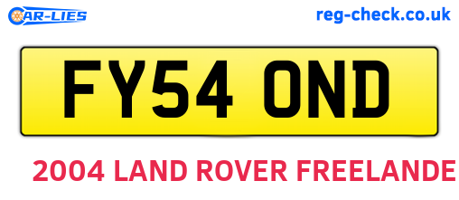 FY54OND are the vehicle registration plates.