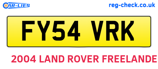 FY54VRK are the vehicle registration plates.