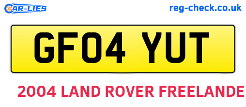 GF04YUT are the vehicle registration plates.