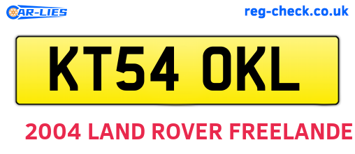 KT54OKL are the vehicle registration plates.