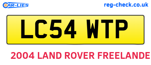 LC54WTP are the vehicle registration plates.