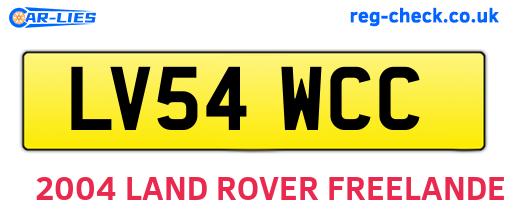 LV54WCC are the vehicle registration plates.