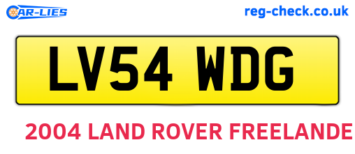 LV54WDG are the vehicle registration plates.