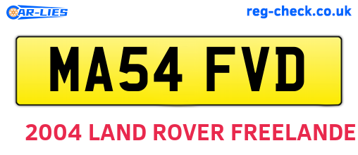 MA54FVD are the vehicle registration plates.