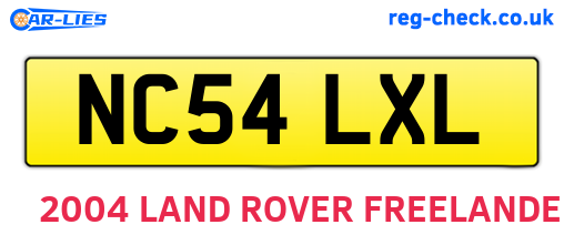 NC54LXL are the vehicle registration plates.