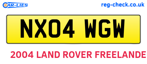 NX04WGW are the vehicle registration plates.