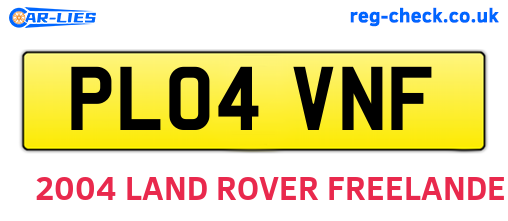 PL04VNF are the vehicle registration plates.