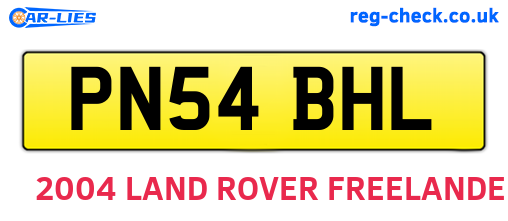 PN54BHL are the vehicle registration plates.