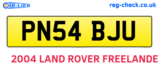 PN54BJU are the vehicle registration plates.