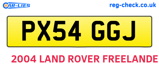 PX54GGJ are the vehicle registration plates.