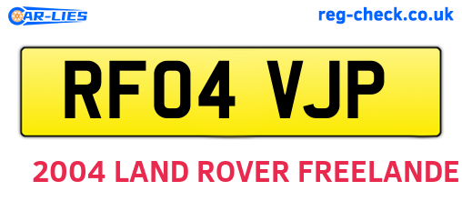 RF04VJP are the vehicle registration plates.