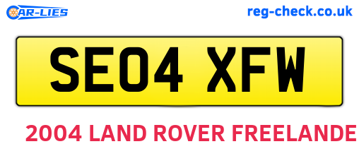 SE04XFW are the vehicle registration plates.