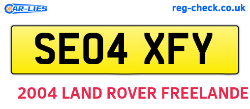 SE04XFY are the vehicle registration plates.