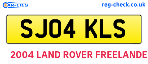 SJ04KLS are the vehicle registration plates.
