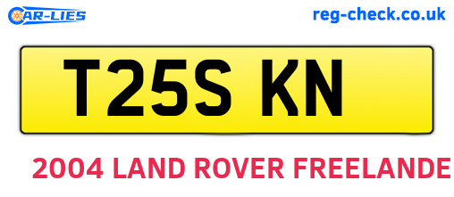 T25SKN are the vehicle registration plates.