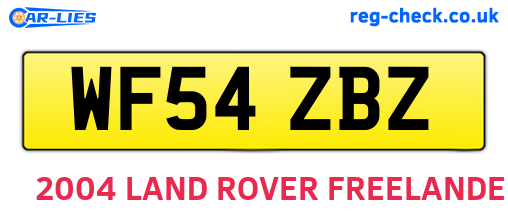WF54ZBZ are the vehicle registration plates.