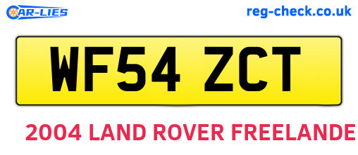 WF54ZCT are the vehicle registration plates.
