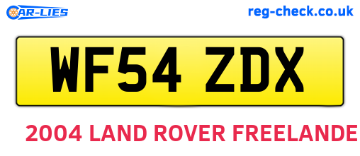 WF54ZDX are the vehicle registration plates.