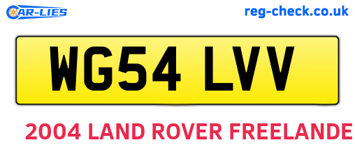 WG54LVV are the vehicle registration plates.