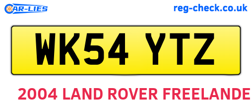 WK54YTZ are the vehicle registration plates.
