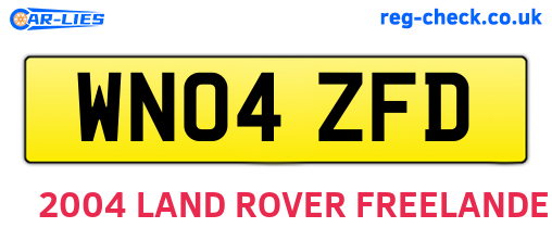 WN04ZFD are the vehicle registration plates.