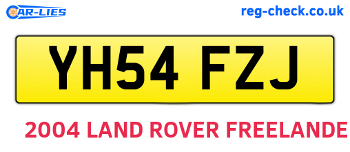YH54FZJ are the vehicle registration plates.