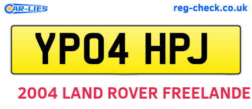YP04HPJ are the vehicle registration plates.