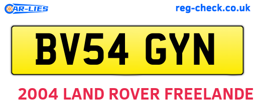 BV54GYN are the vehicle registration plates.