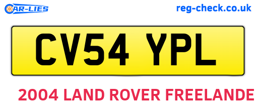 CV54YPL are the vehicle registration plates.