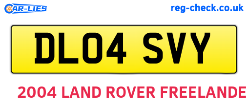 DL04SVY are the vehicle registration plates.