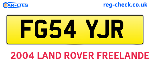 FG54YJR are the vehicle registration plates.