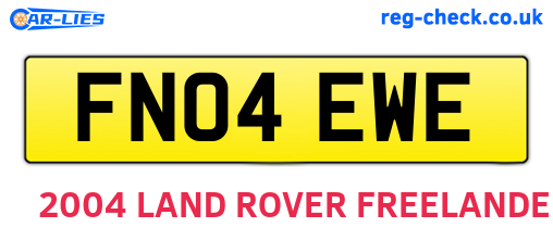 FN04EWE are the vehicle registration plates.