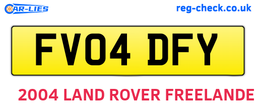 FV04DFY are the vehicle registration plates.