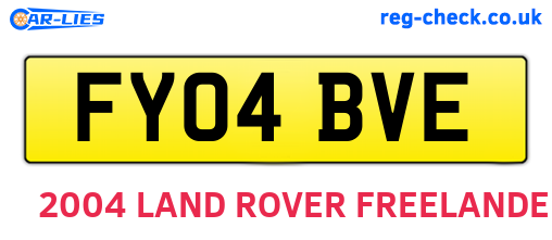 FY04BVE are the vehicle registration plates.