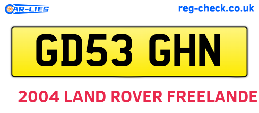 GD53GHN are the vehicle registration plates.