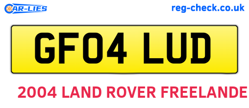 GF04LUD are the vehicle registration plates.